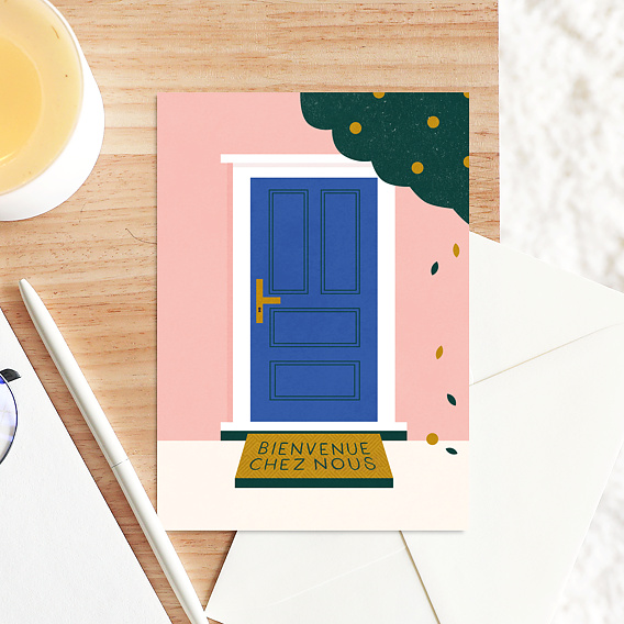 Carte d'invitation Bienvenue chez nous Après 1