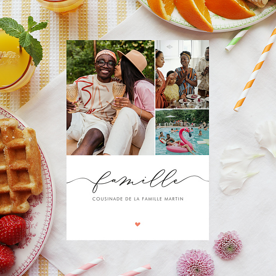 Carte d'invitation Notre Famille Photos Après 1