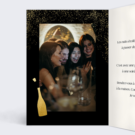 Carte d'invitation Soirée VIP Intérieur Gauche