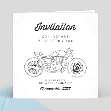 Carte d'invitation Moto Vintage