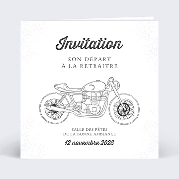 Carte d'invitation Moto Vintage