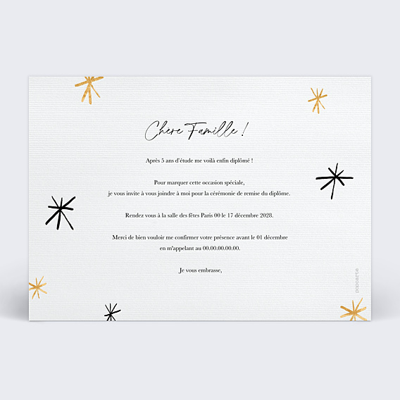 Invitation Toutes Occasions Fond Etoilé