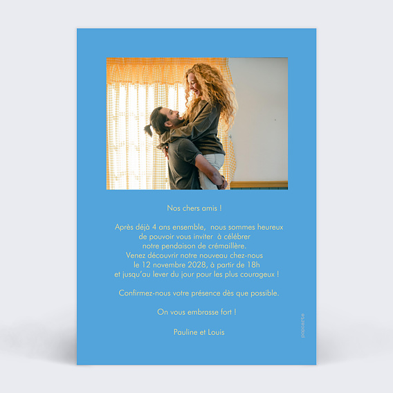 Carte d'invitation Nouveau Nid Verso