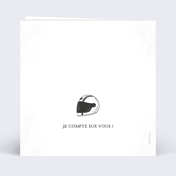 Carte d'invitation Moto Vintage Verso