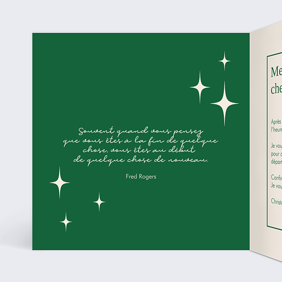 Carte d'invitation Légende à la Retraite Intérieur Gauche