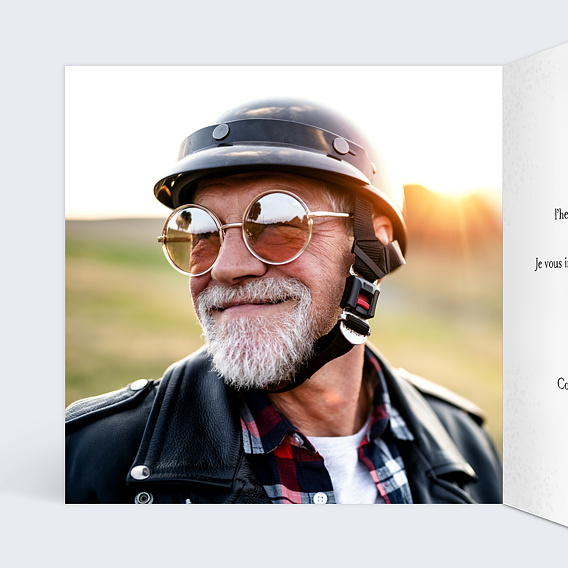 Carte d'invitation Moto Vintage Intérieur Gauche