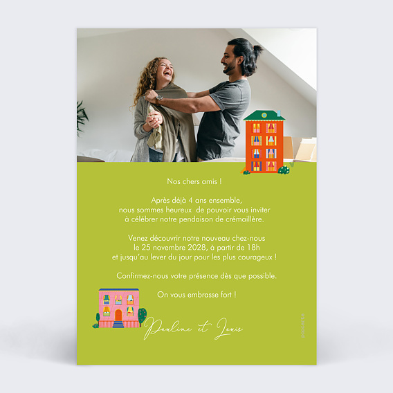 Carte d'invitation Petit Village Verso