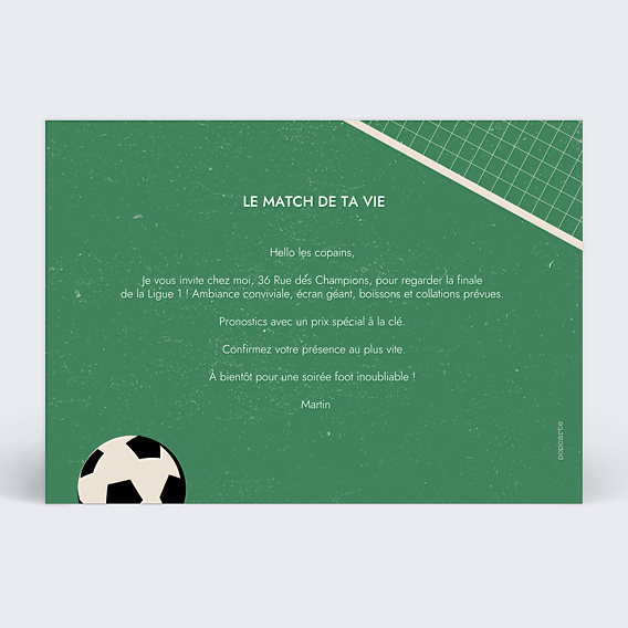Invitation Toutes Occasions Billet de Foot