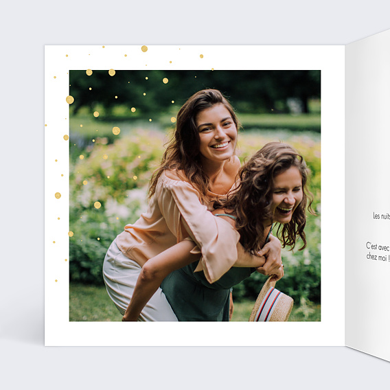 Carte d'invitation Coupe de Champagne Intérieur Gauche