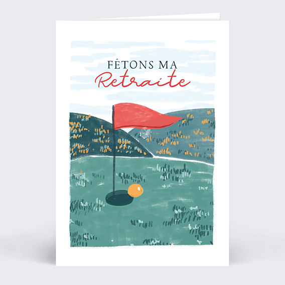 Carte d'invitation Retraite Golf