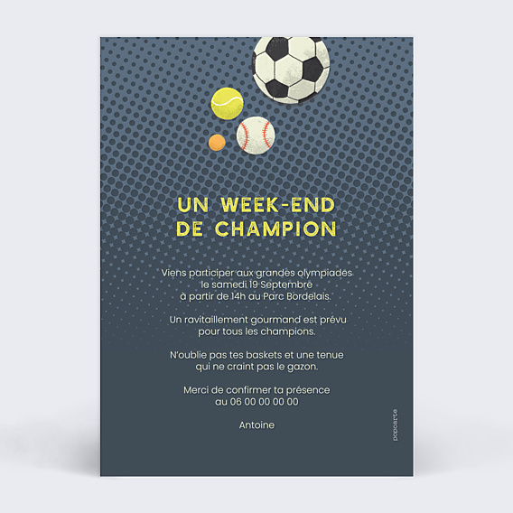 Invitation Toutes Occasions Sportif