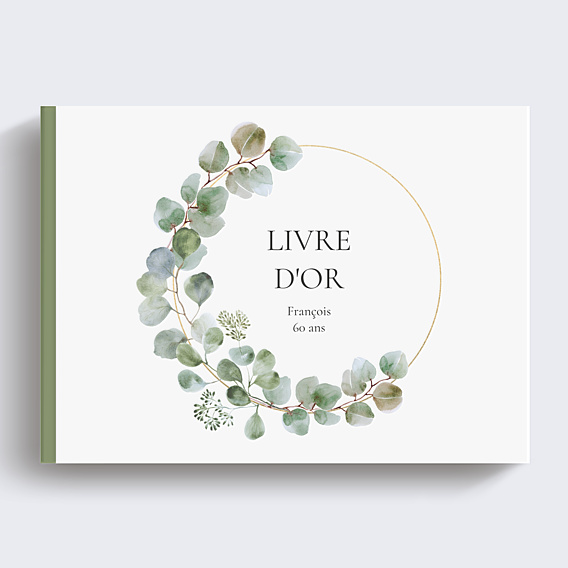 Livre d’or anniversaire Couronne Eucalyptus