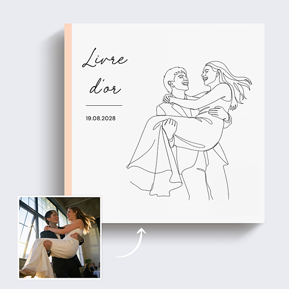 Livre d’or mariage Couple line art