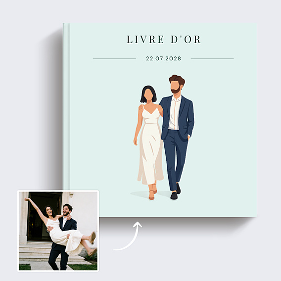 Livre d’or mariage Couple minimaliste aligné