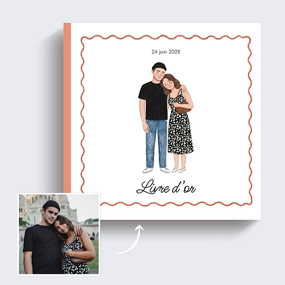 Livre d’or mariage Portrait crayonné