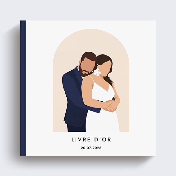 Livre d’or mariage Couple en illustration minimaliste