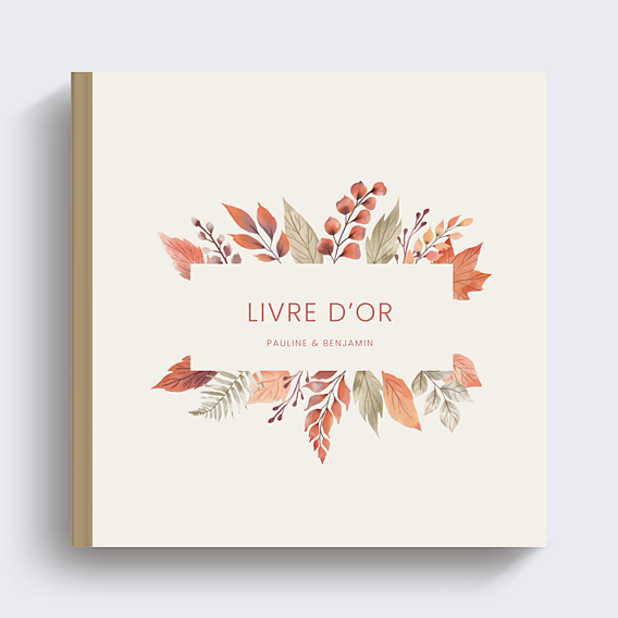 Livre d’or mariage Étiquette automnale