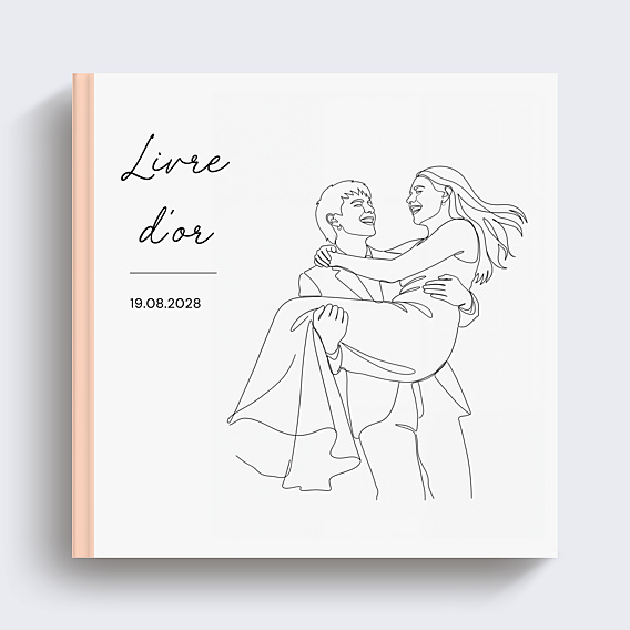 Livre d’or mariage Couple line art