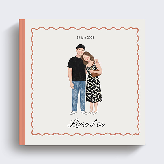Livre d’or mariage Portrait crayonné