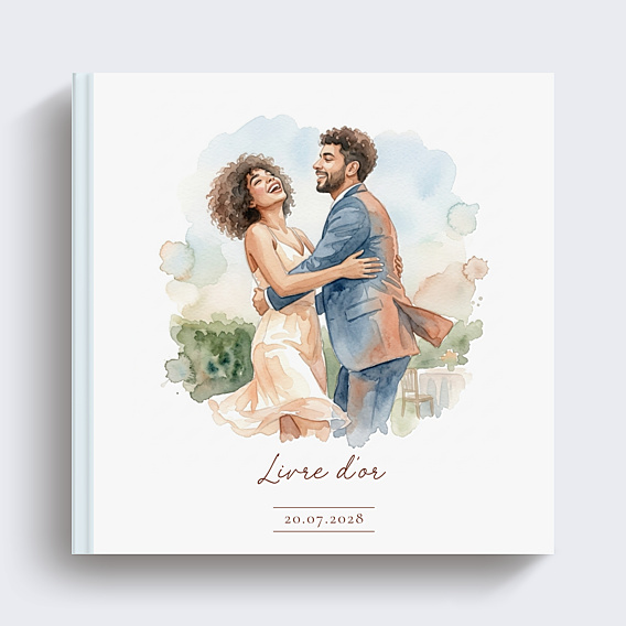 Livre d’or mariage Portrait en aquarelle