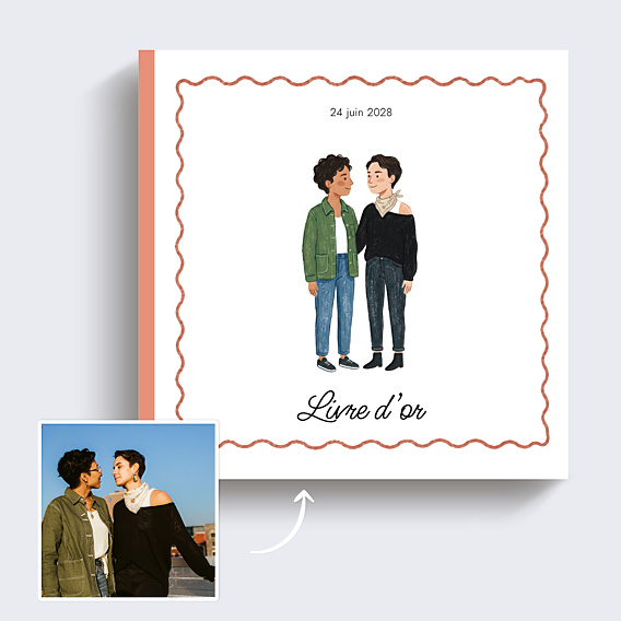 Livre d’or mariage Portrait crayonné