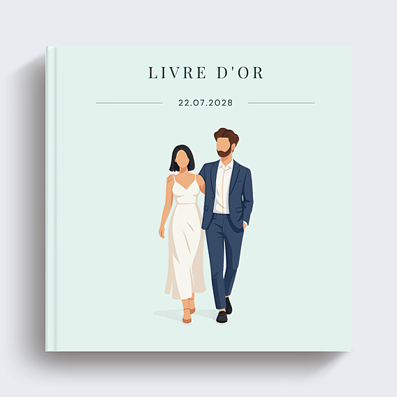 Livre d’or mariage Couple minimaliste aligné