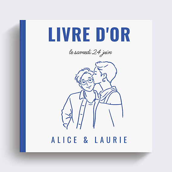 Livre d’or mariage Portrait au trait simple