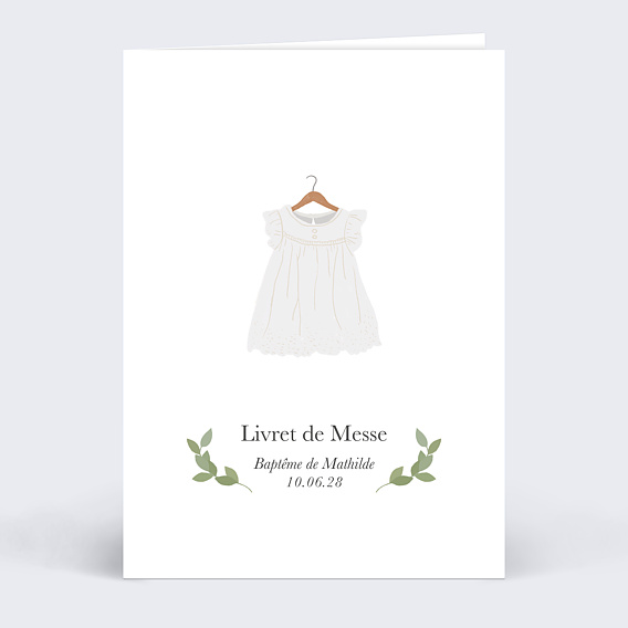 Livret de messe baptême  Petite Robe Blanche