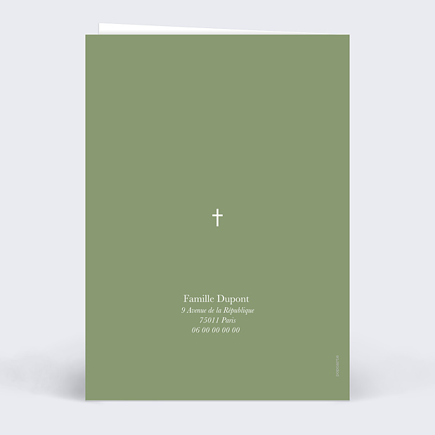 Livret de Messe Baptême Petite Robe Blanche Verso