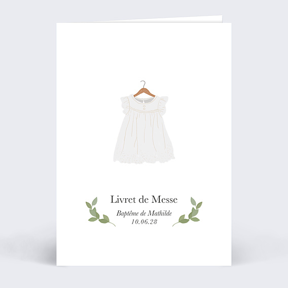 Livret de Messe Baptême Petite Robe Blanche