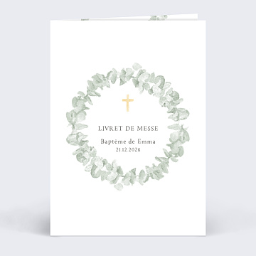 Livret de Messe Baptme Couronne avec Croix