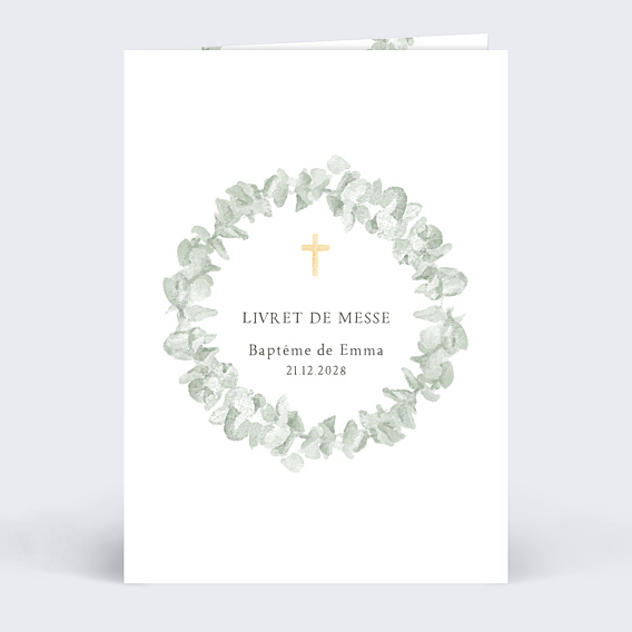 Livret de Messe Baptême Couronne avec Croix