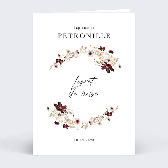 Livret de Messe Baptême Couronne de Fleurs Sauvages