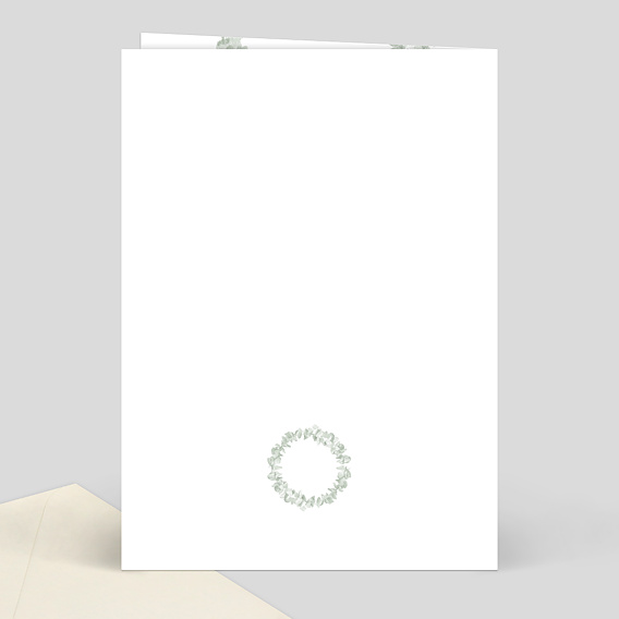 Livret de messe baptême  Couronne avec Croix Verso