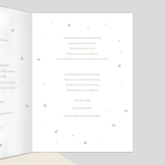 Livret de messe baptême  Jumeaux Colombe Intérieur Droit
