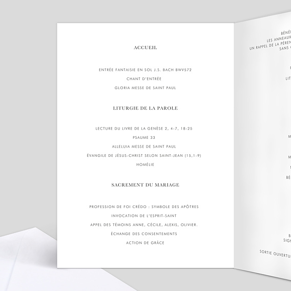 Livret messe mariage Tournesol Intérieur Gauche