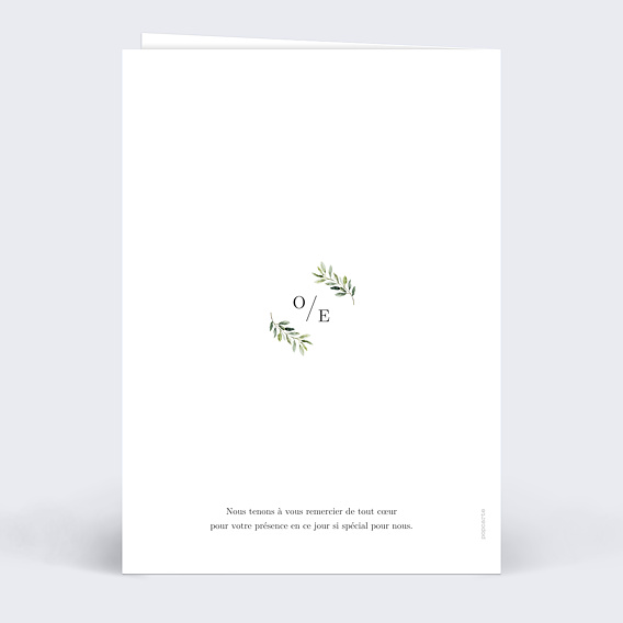 Livret messe mariage  Végétal Classique Verso