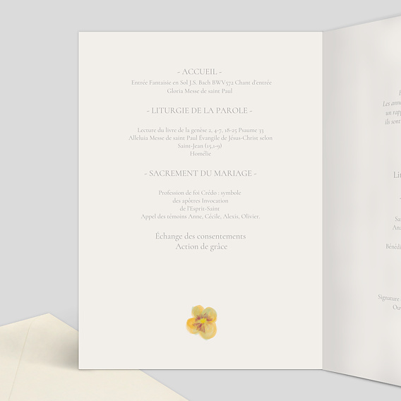 Livret messe mariage  Profusion Aquarelle Intérieur Gauche
