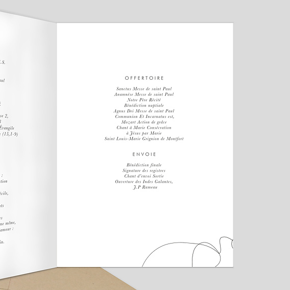 Livret messe mariage  Affection Intérieur Droit