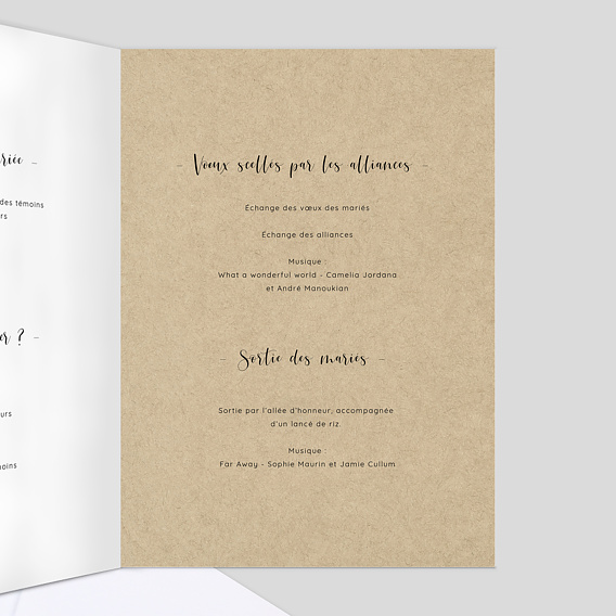 Livret messe mariage Arbre Intérieur Droit