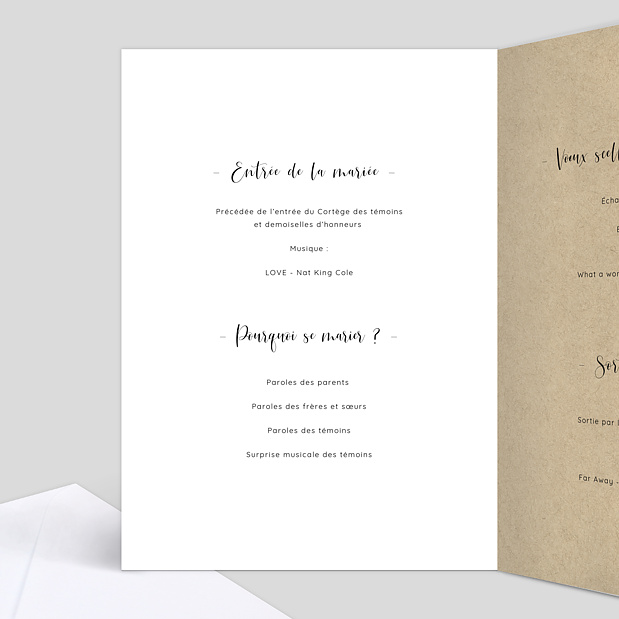 Livret de Messe Mariage Arbre Intérieur Gauche