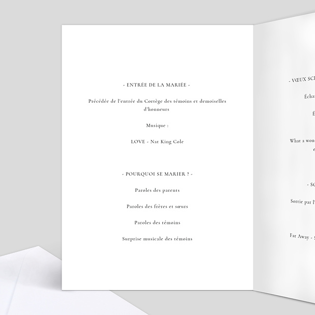 Livret de Messe Mariage Lettrines Botaniques Intérieur Gauche