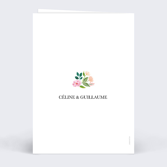 Livret messe mariage  Couronne Champêtre Aquarelle Verso