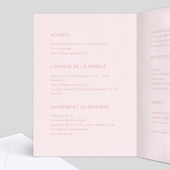 Livret messe mariage Maison Lemoine X Popcarte - Ivory Intérieur Gauche