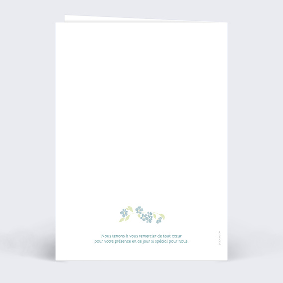 Livret messe mariage  Petites fleurs bleues Verso