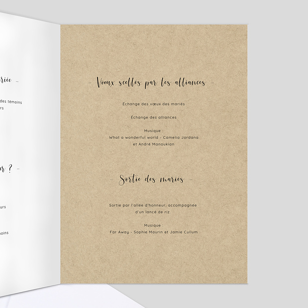 Livret de Messe Mariage Arbre Intérieur Droit