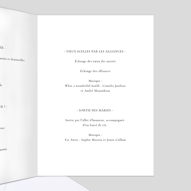 Livret de Messe Mariage Lettrines Botaniques Intérieur Droit