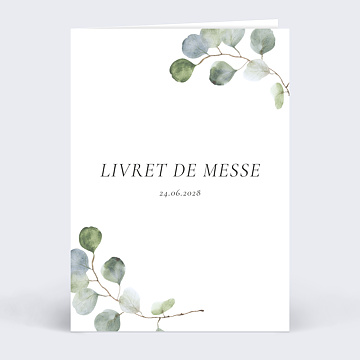 Livret de Messe Mariage  Couronne Eucalyptus