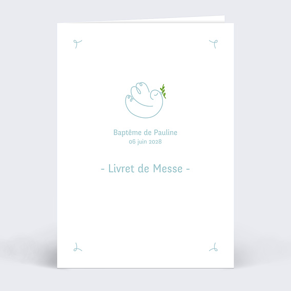 Livret de messe baptême  Colombe