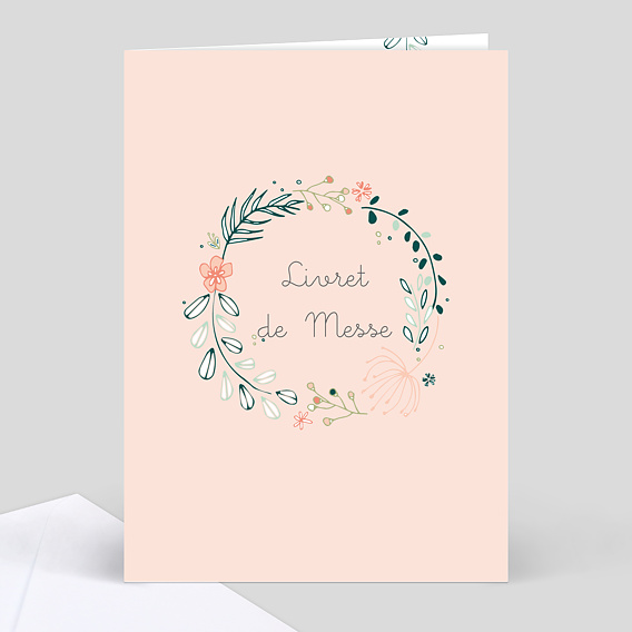 Livret de messe baptême Couronne de fleurs